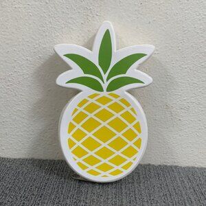 Pineapple Coin Purse Womens Girls Yellow Green White Rubber Hawaiian Zip Clutch